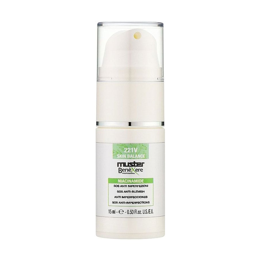 Уцінка! Сироватка для обличчя Muster Benexere Professional 221V Skin Balance SOS Anti-Blemish для жирної та проблемної шкіри, з ніацинамідом, 15 мл